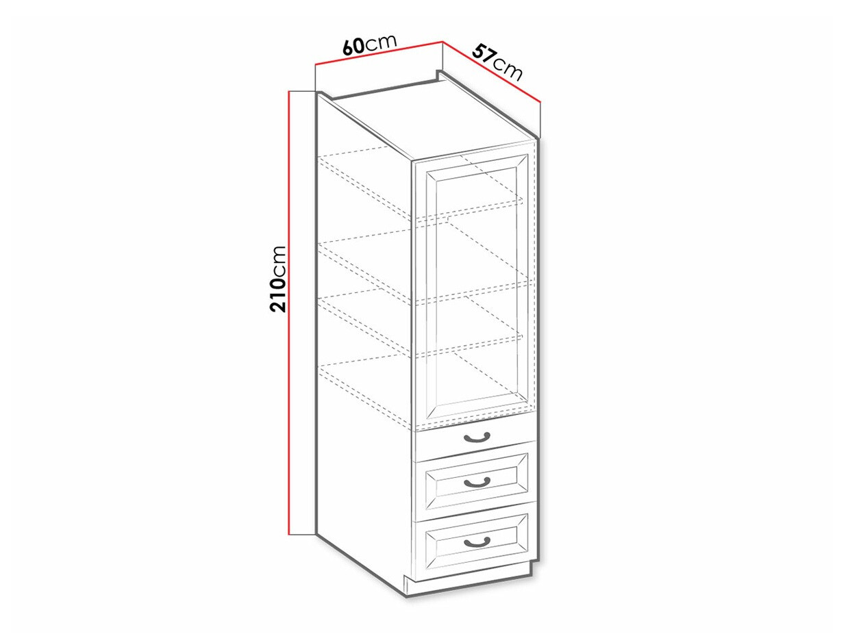 Sahtli ja ustega moodulkapp Retro Grey 114