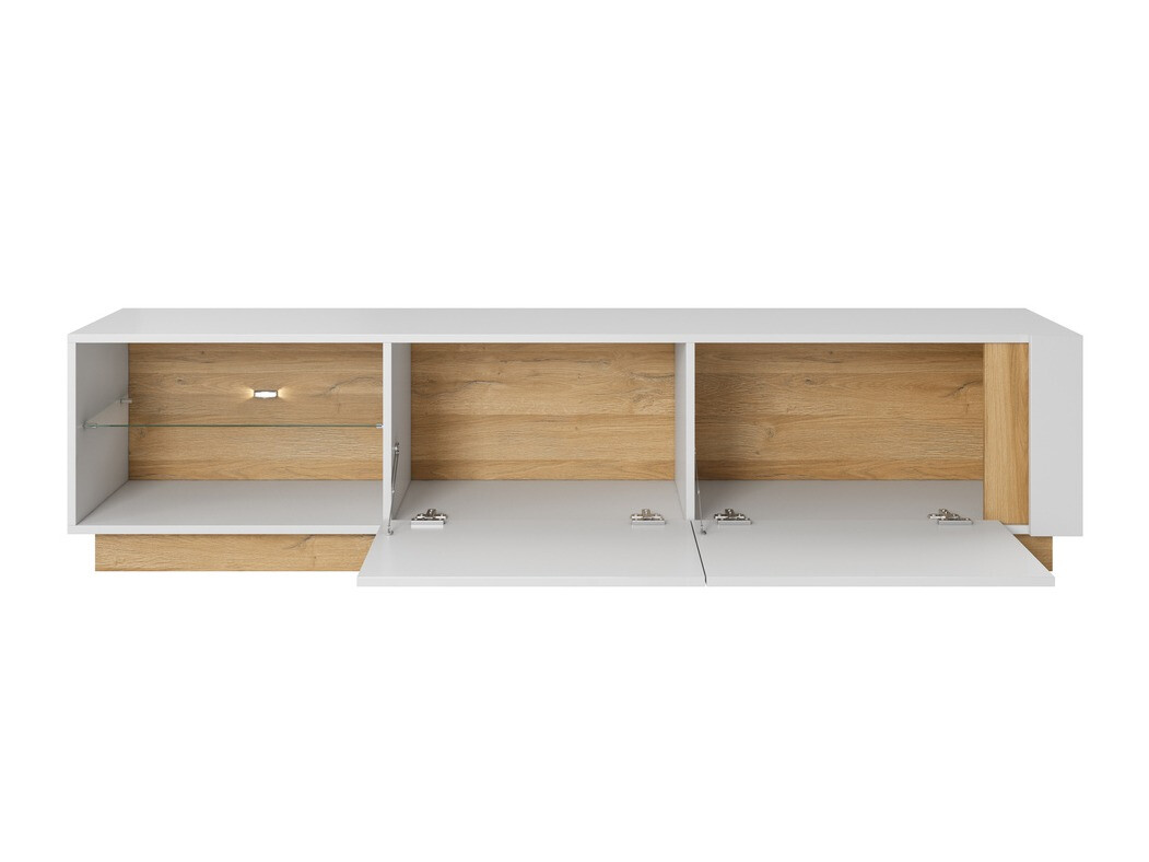 TV-alus Novbela 108 (Valge + Läikiv valge + Grandson tamm)