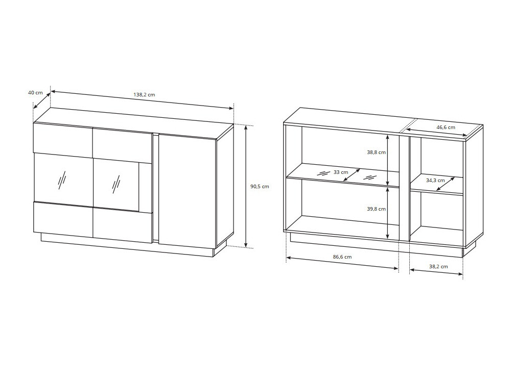 Elutoa komplekt Novbela 113 (Valge + Läikiv valge + Grandson tamm)