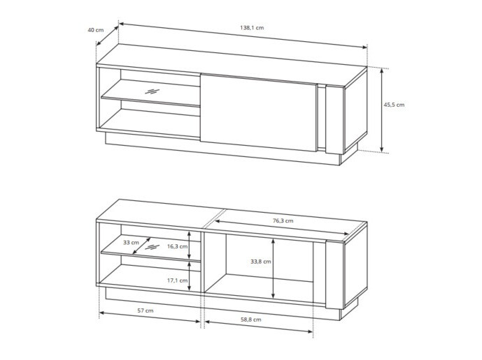 Elutoa komplekt Novbela 113 (Valge + Läikiv valge + Grandson tamm)