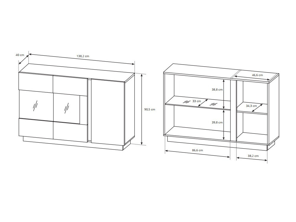 Elutoa komplekt Novbela 114 (Valge + Läikiv valge + Grandson tamm)
