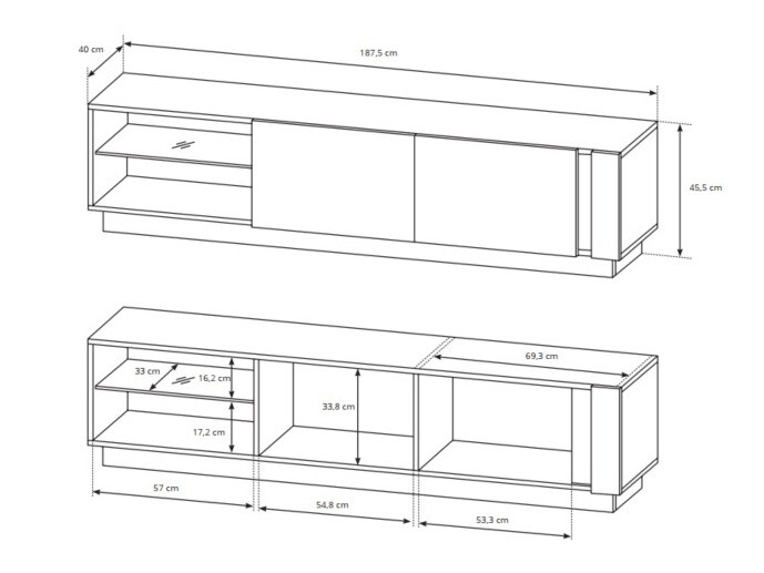 Elutoa komplekt Novbela 114 (Valge + Läikiv valge + Grandson tamm)
