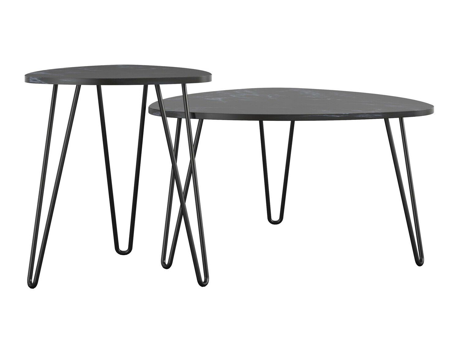 Diivanilaudade komplekt Tulsa 561 (Must marmor + Must)