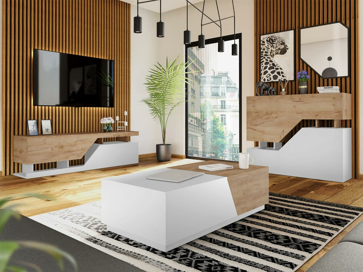 Diivanilaud Comfivo Daldune (Valge + Wotani tamm)