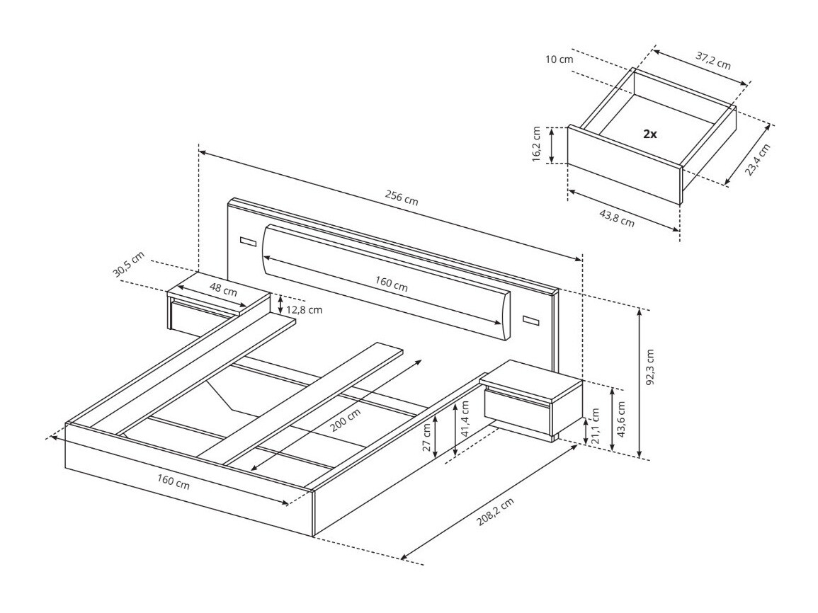 Voodi Evarenoi 103 Koos öökapid