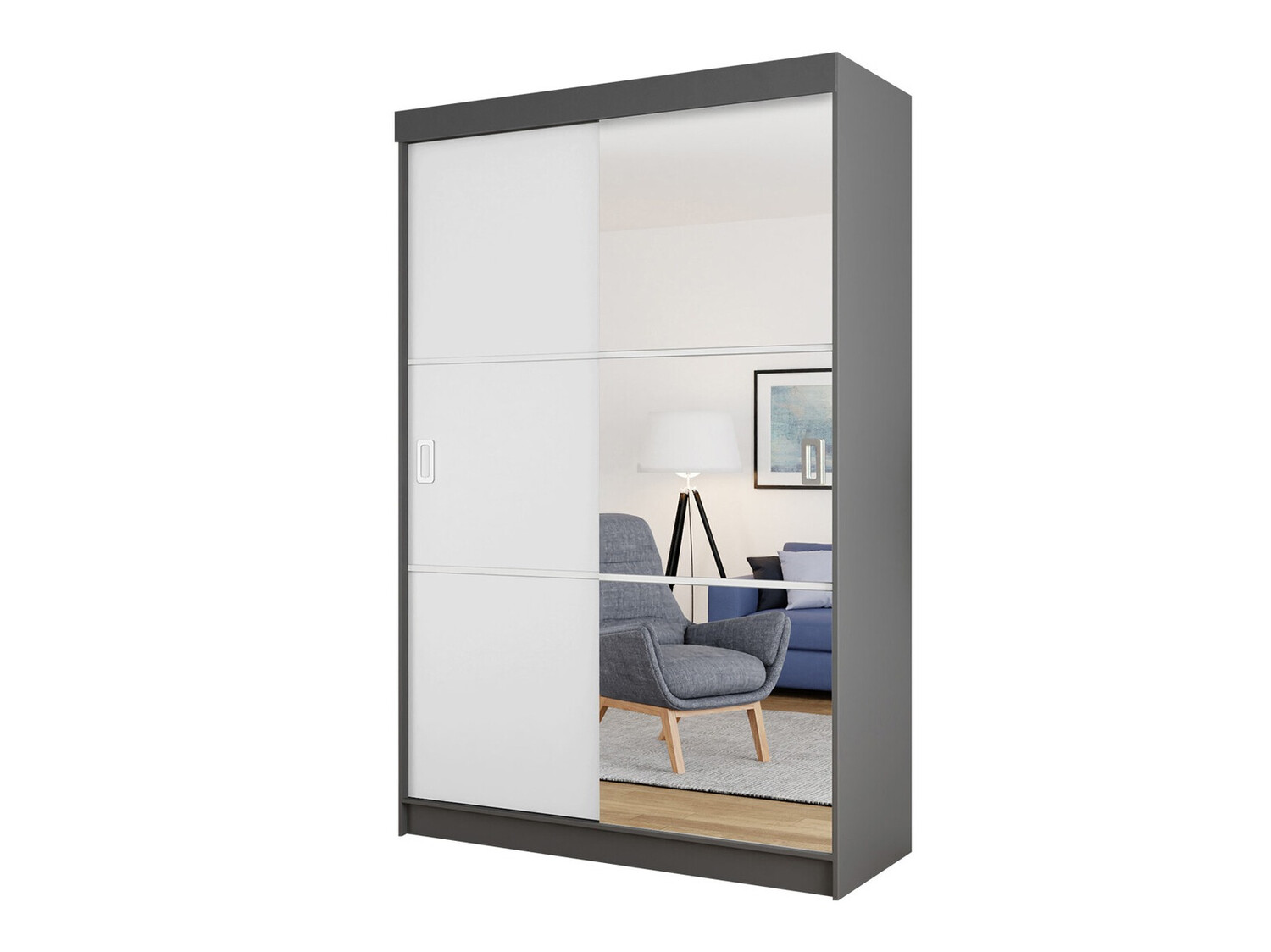 Riidekapp Dover 111 (Grafiit + Valge)