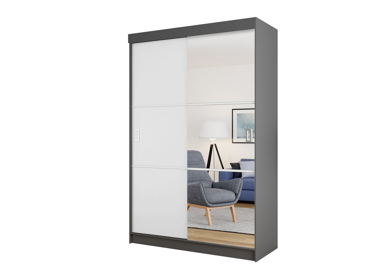 Riidekapp Dover 111 (Grafiit + Valge)