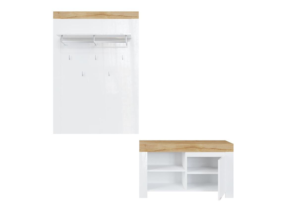 Esikukomplekt Sonsoru 140 (Valge + Läikiv valge + Wotani tamm)