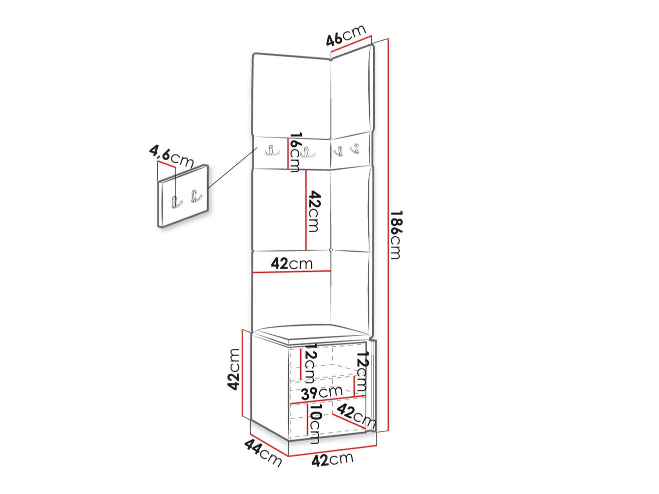 Esikukomplekt Hartford 347 (Valge)
