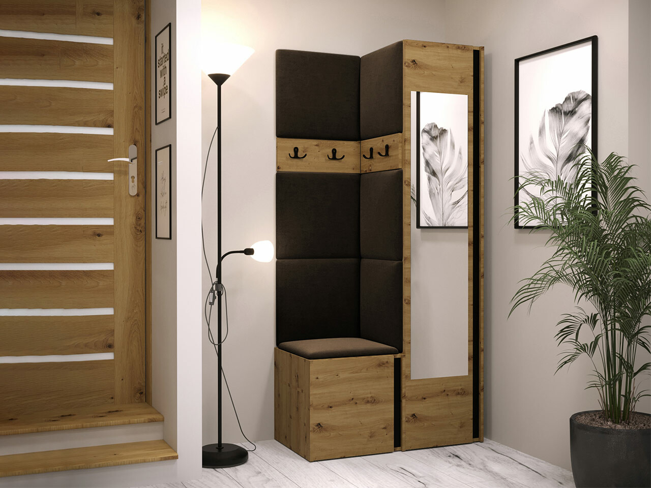 Esikukomplekt Hartford 354 (Artisan tamm + Must)