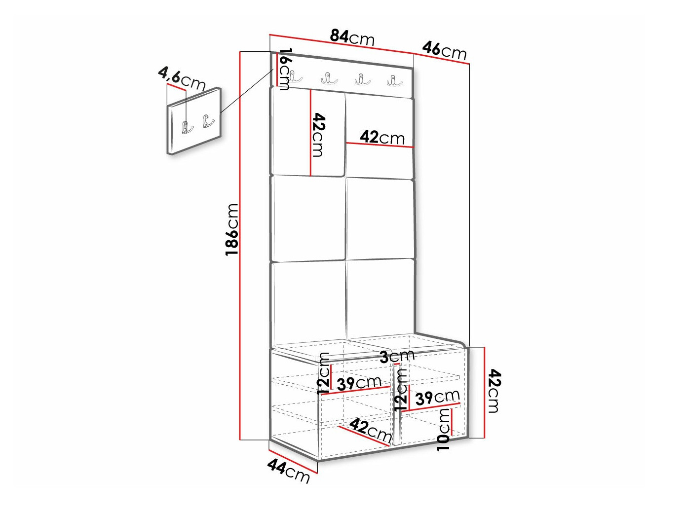Esikukomplekt Hartford 383 (Valge)