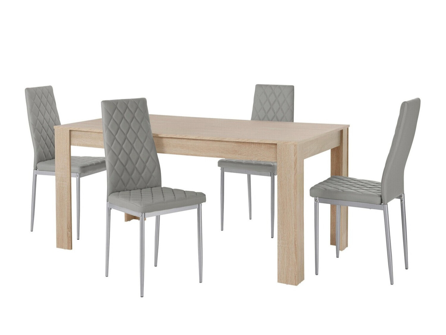 Söögitoakomplekt Denton 598 (Hall + Hõbedane)