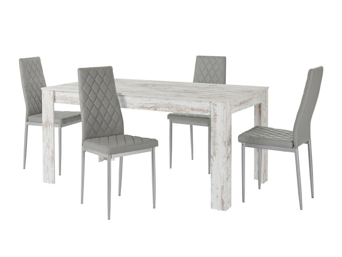 Söögitoakomplekt Denton 602 (Hall + Hõbedane)