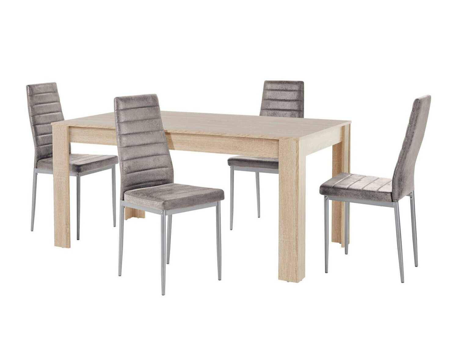 Söögitoakomplekt Denton 603 (Hõbedane + Helehall)