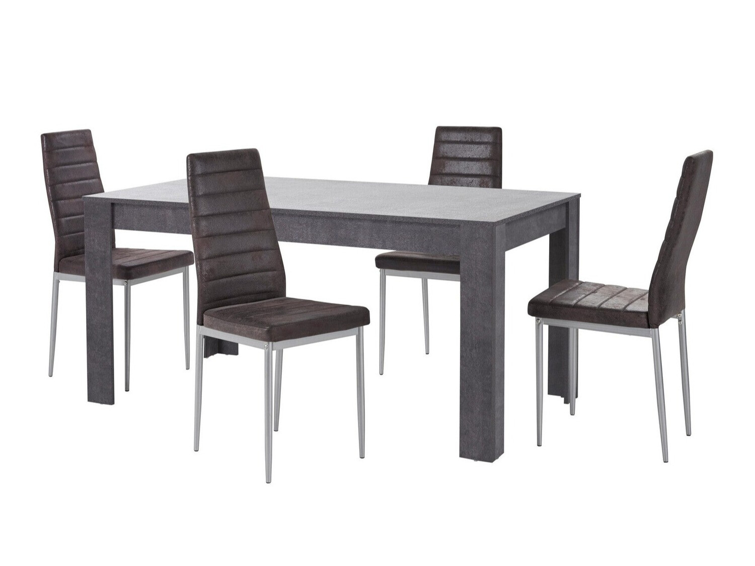 Söögitoakomplekt Denton 605 (Antratsiit + Hõbedane)