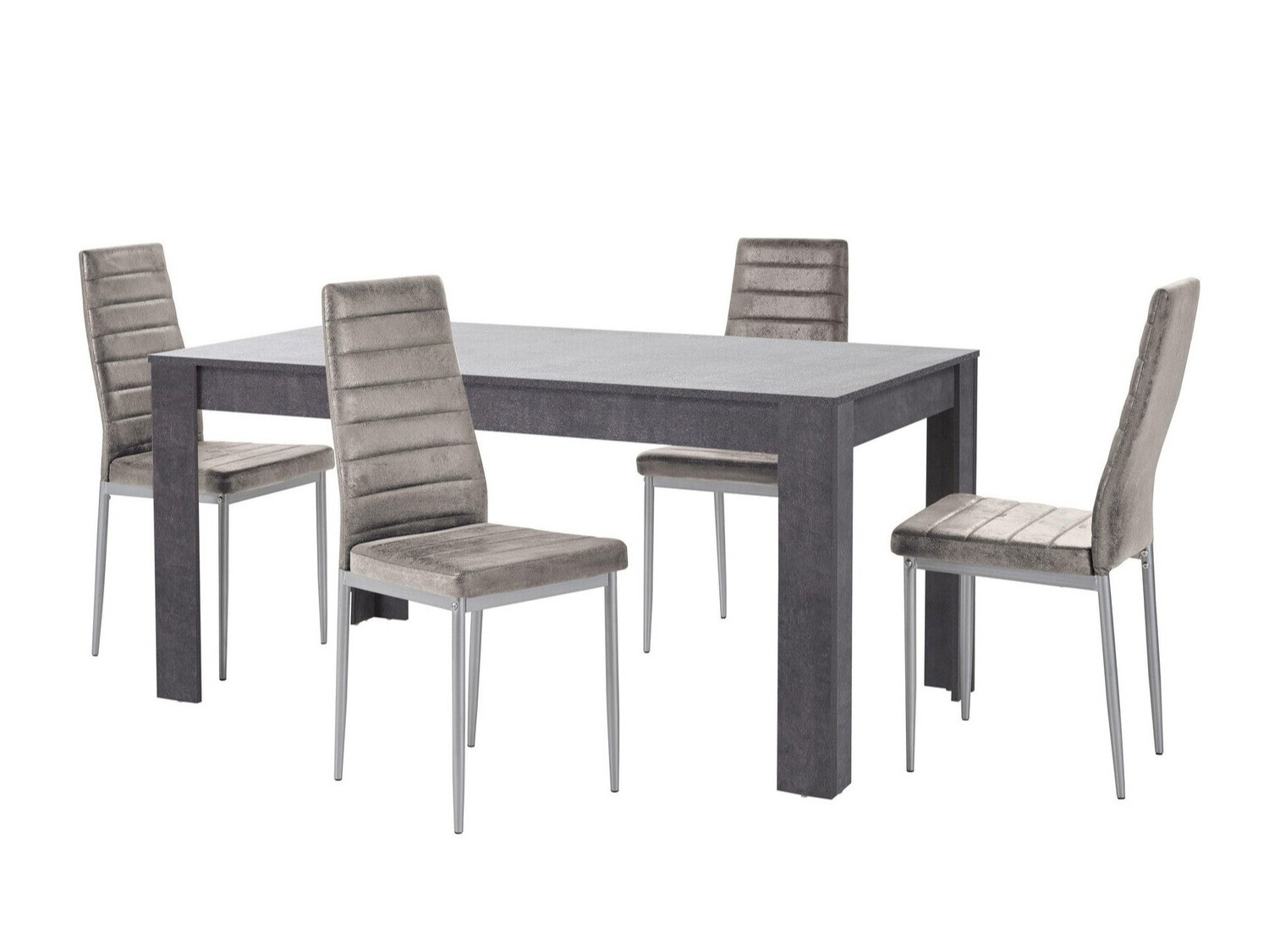 Söögitoakomplekt Denton 605 (Hõbedane + Helehall)