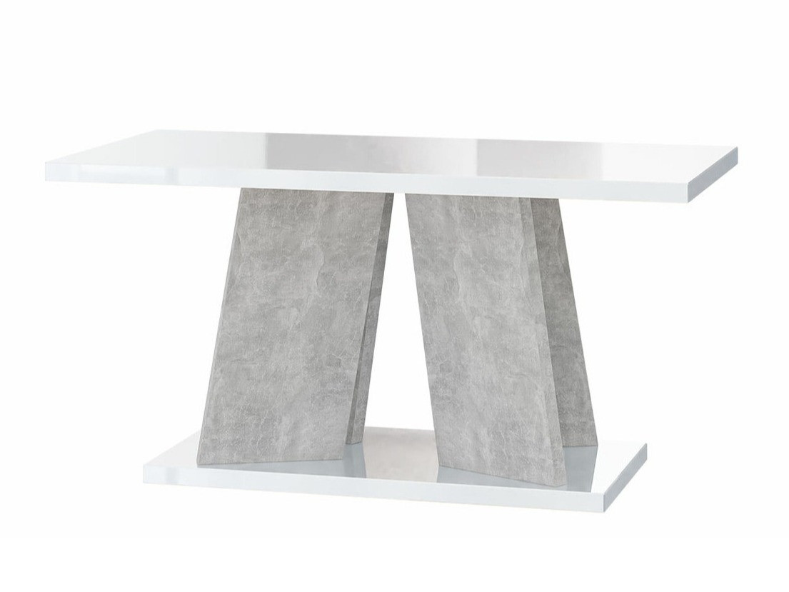 Diivanilaud Goodyear 108 (Läikiv valge + Betoon)