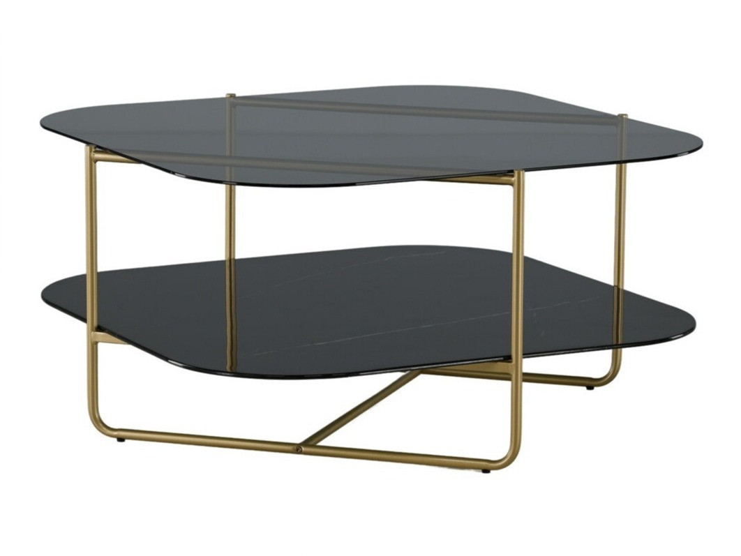 Diivanilaud Dallas 2956 (Must marmor + Messing)