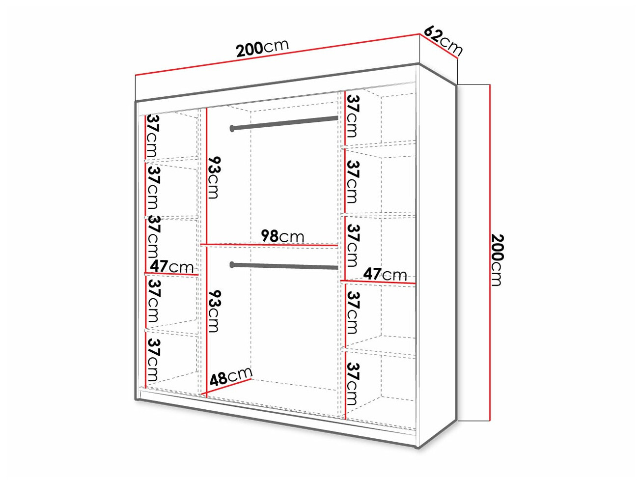 Riidekapp Hartford 403 (Must)