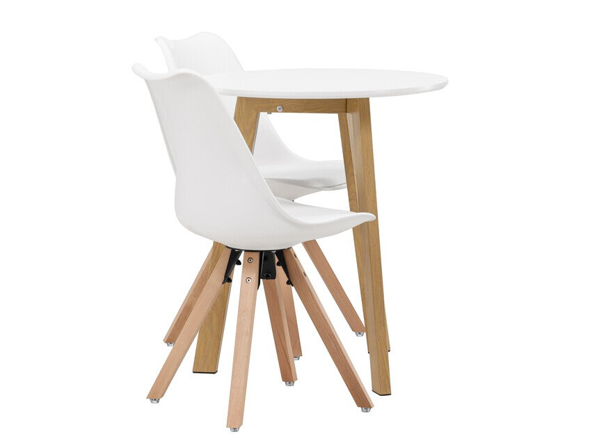 Söögitoakomplekt Dallas 3781 (Valge + Helepruun)