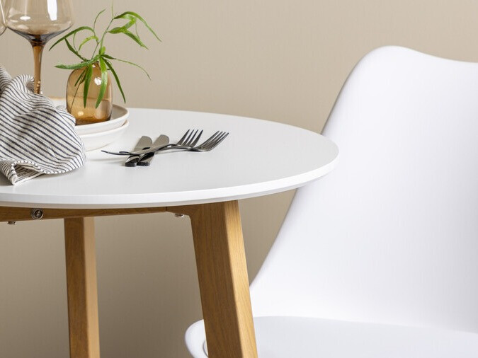 Söögitoakomplekt Dallas 3781 (Valge + Helepruun)