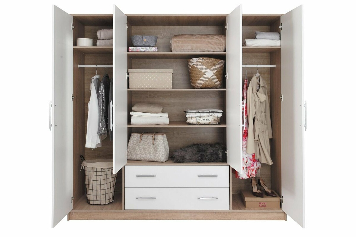 Riidekapp Cavmero 101 (Sonoma tamm + Valge)