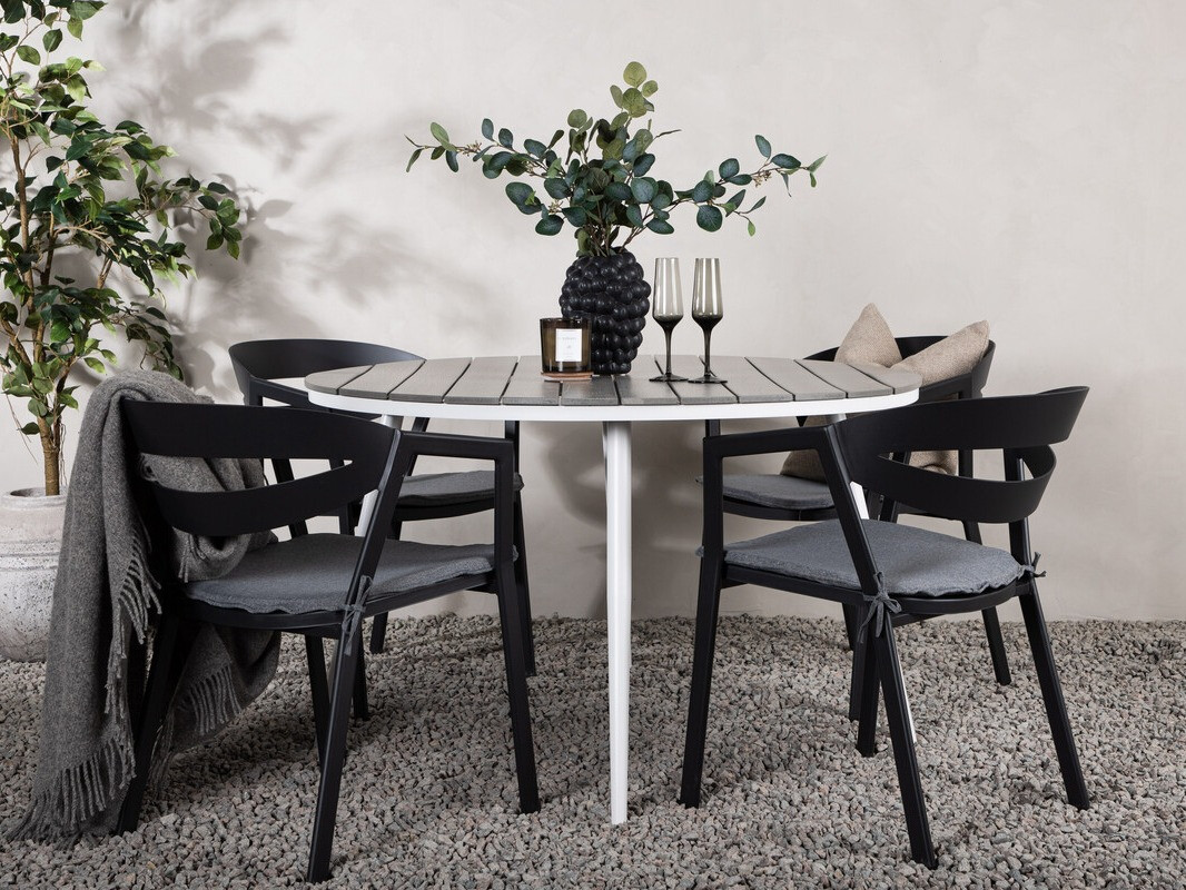 Laua ja toolide komplekt Dallas 4791 (Valge + Hall)