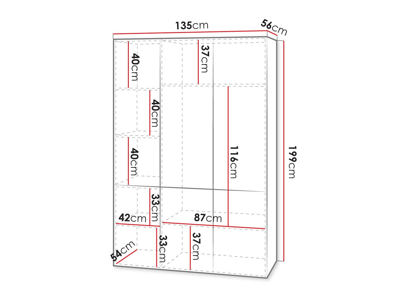 Riidekapp Dicto I (Valge)