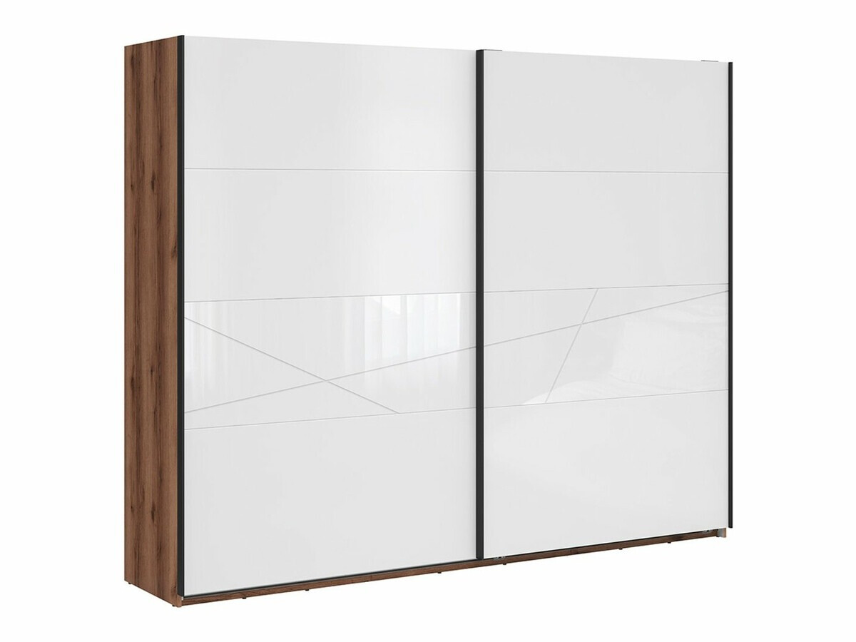 Riidekapp Fivale 124 (Tume delano tamm + Läikiv valge)