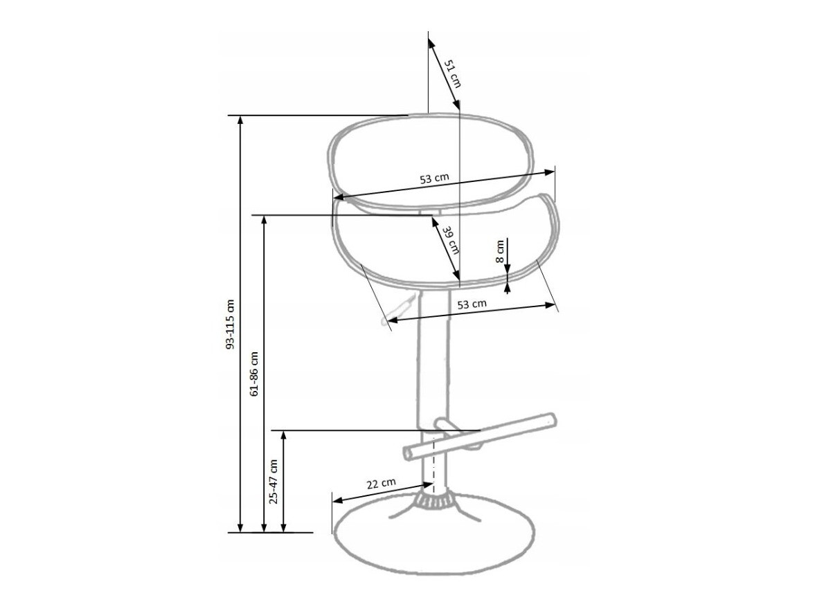 Baaritool Houston 517 (Pähkel + Koor + Hõbedane)