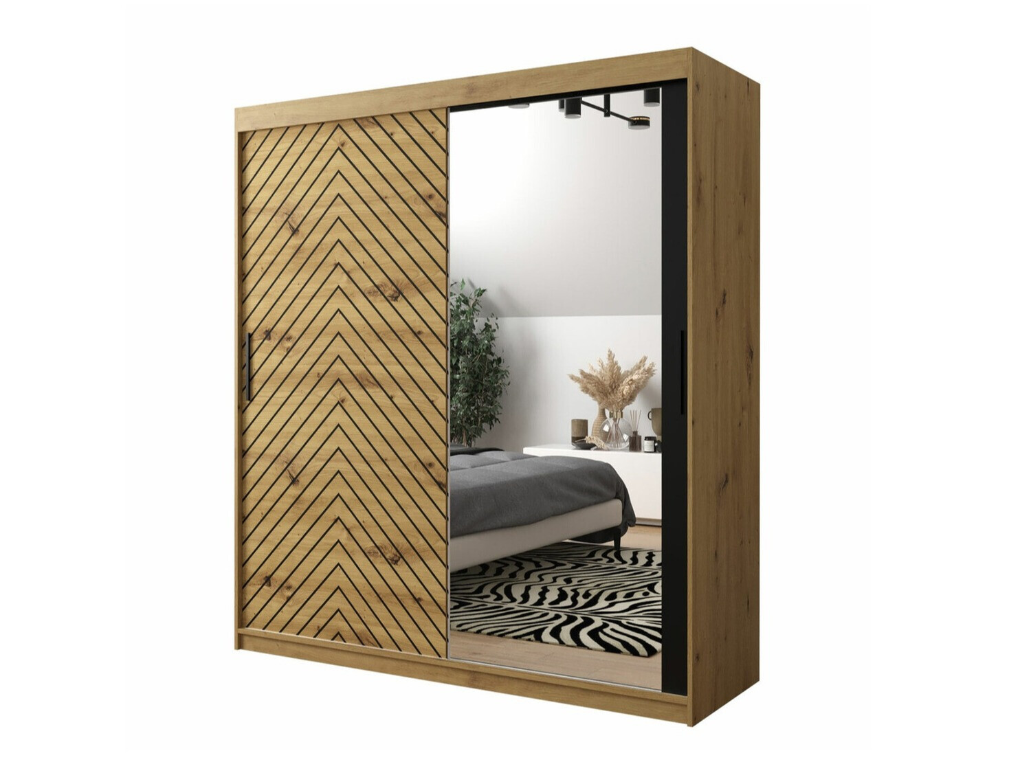 Riidekapp Hartford 313 (Artisan tamm + Must)