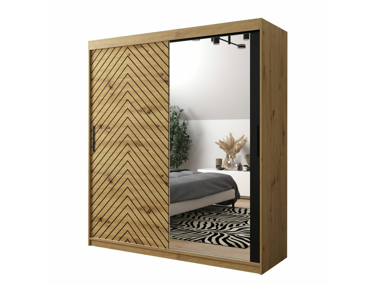 Riidekapp Hartford 313 (Artisan tamm + Must)