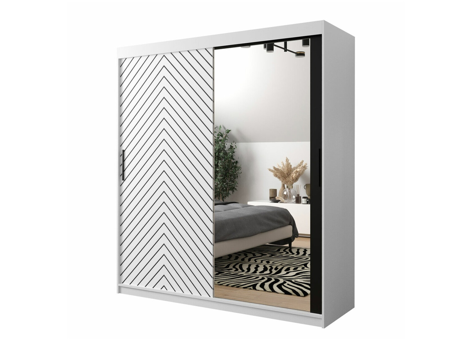 Riidekapp Hartford 313 (Valge + Must)