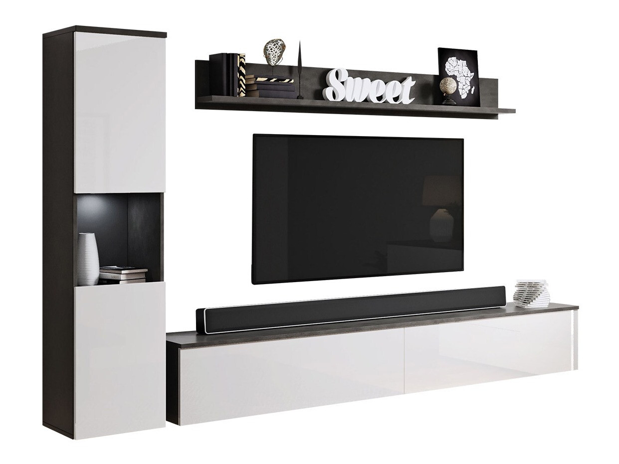 Elutoa komplekt Sarasota 130 (Tumehall + Läikiv valge)