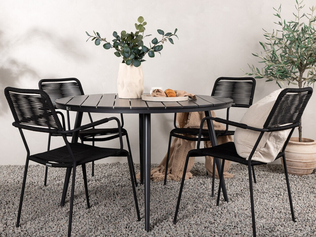 Laua ja toolide komplekt Dallas 3924 (Must)