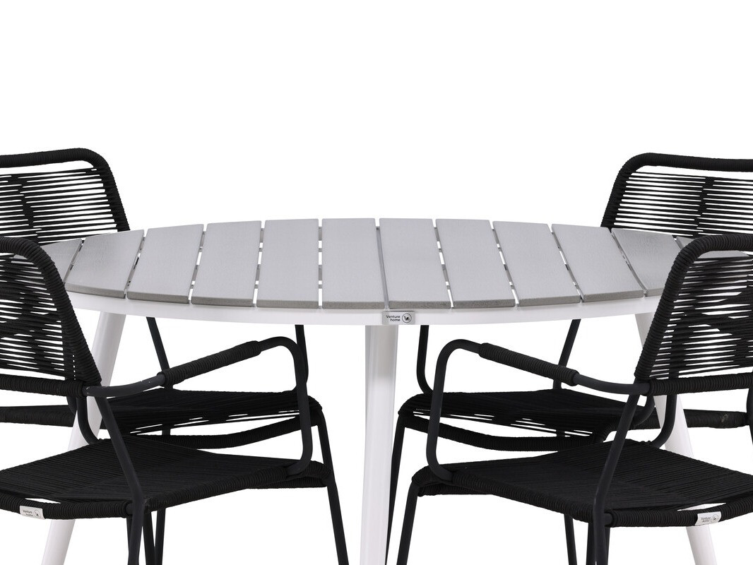 Laua ja toolide komplekt Dallas 3924 (Valge + Hall)