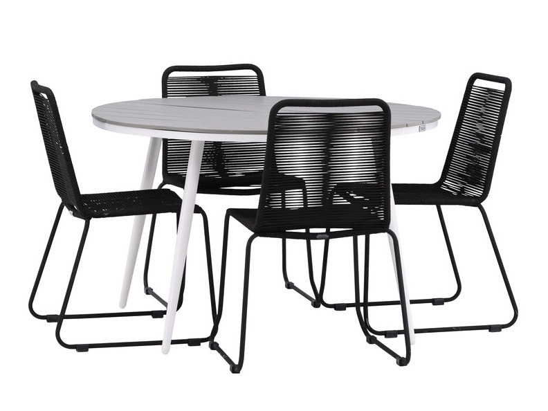 Laua ja toolide komplekt Dallas 3925 (Valge + Hall)