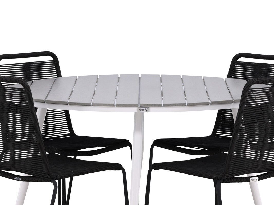 Laua ja toolide komplekt Dallas 3925 (Valge + Hall)