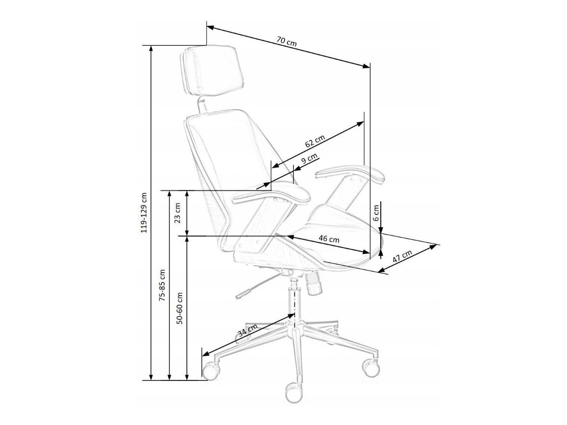 Kontoritool Houston 1490 (Must + Pähkel)