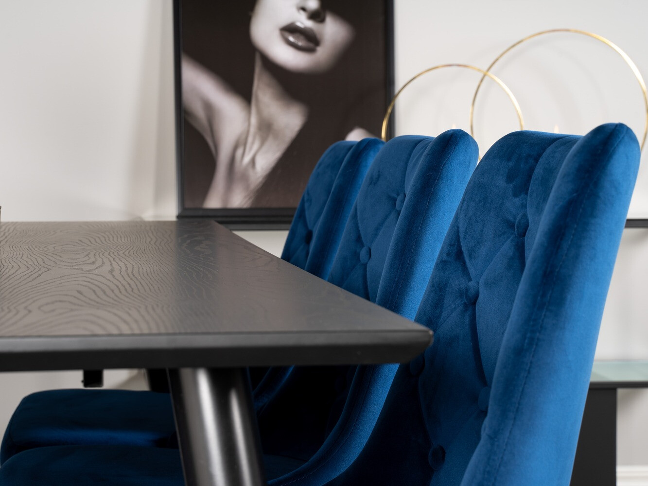 Söögitoakomplekt Dallas 1256 (Sinine + Kuldne)