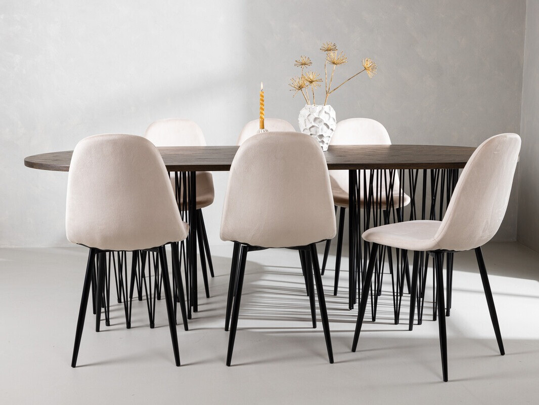 Söögitoakomplekt Dallas 4062 (Beež + Must)