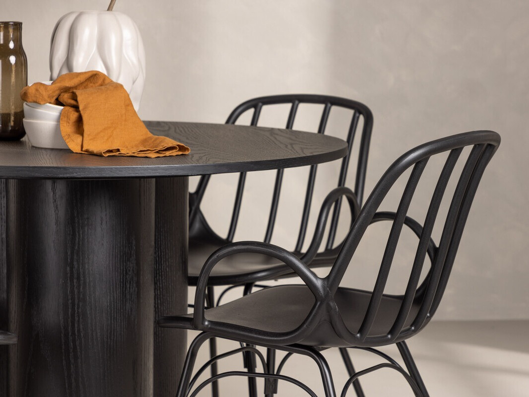 Söögitoakomplekt Dallas 4077 (Must)