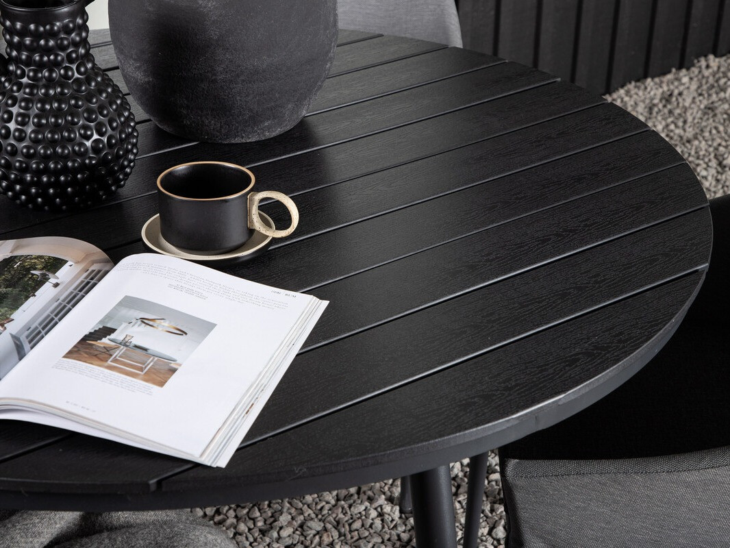 Laua ja toolide komplekt Dallas 4089 (Must + Hall)