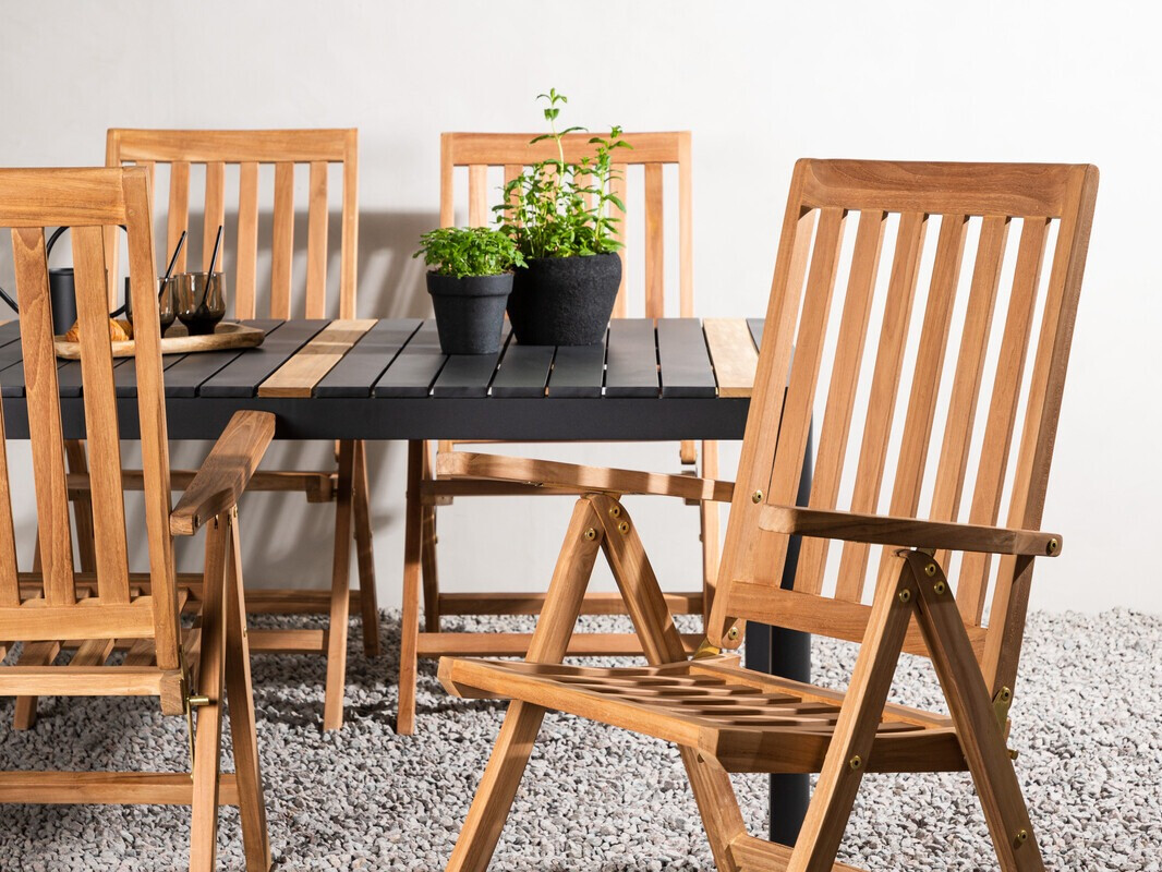 Laua ja toolide komplekt Dallas 4090 (Must + Pruun)