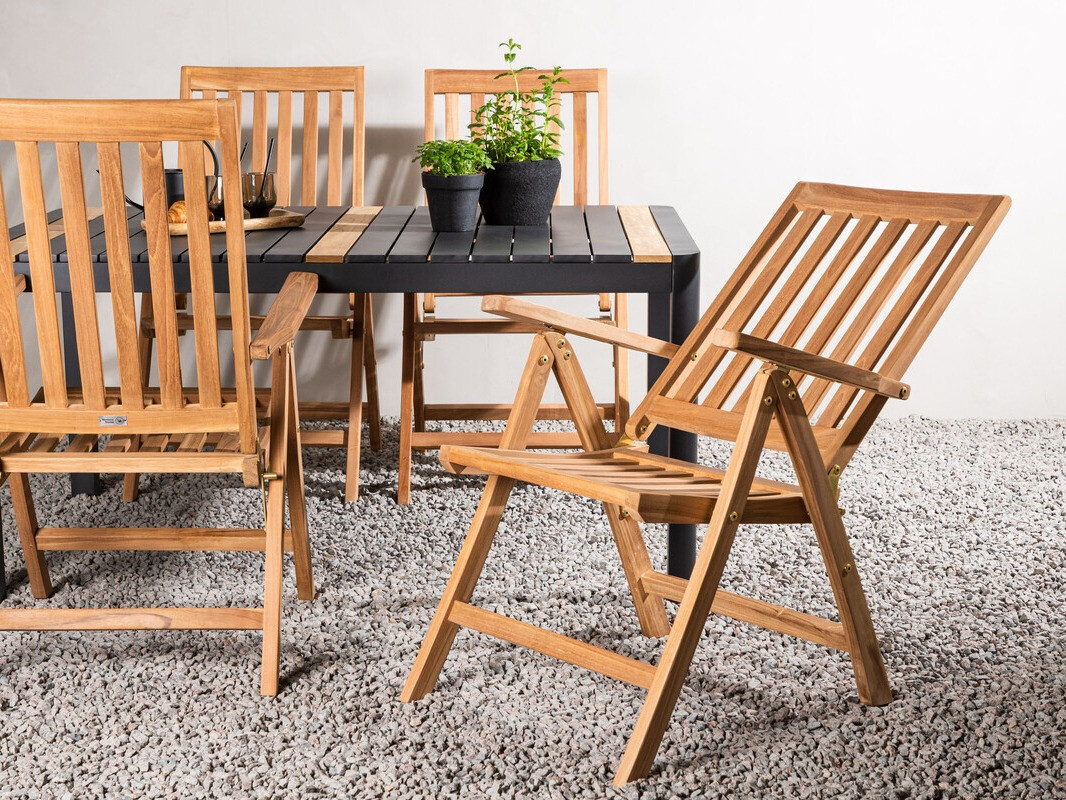 Laua ja toolide komplekt Dallas 4090 (Must + Pruun)