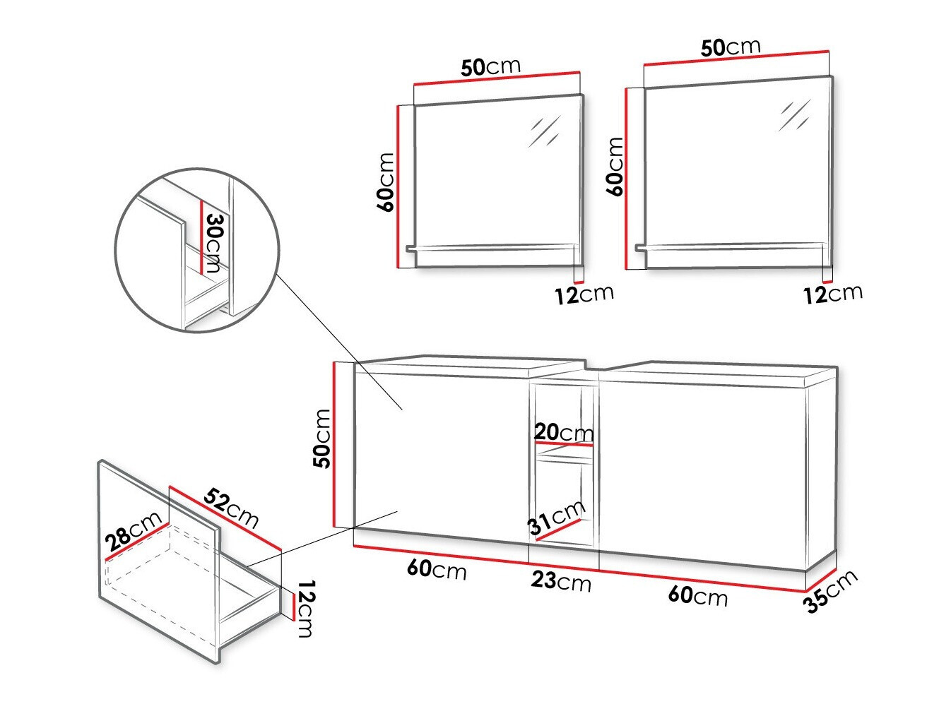 Vannitoakomplekt Comfivo Livciro 105 (Valge)