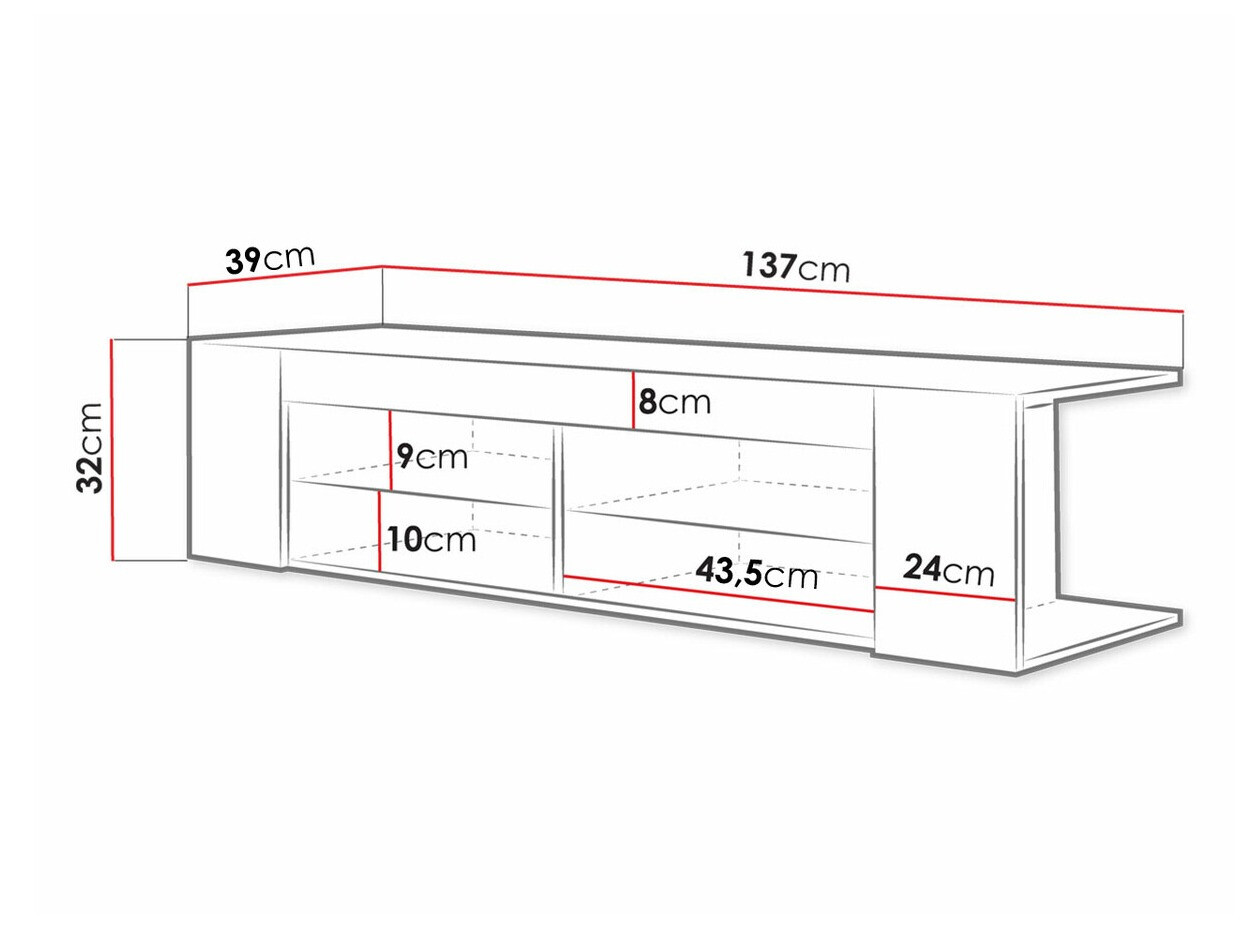 TV-alus Ver (Must + Läikiv must)