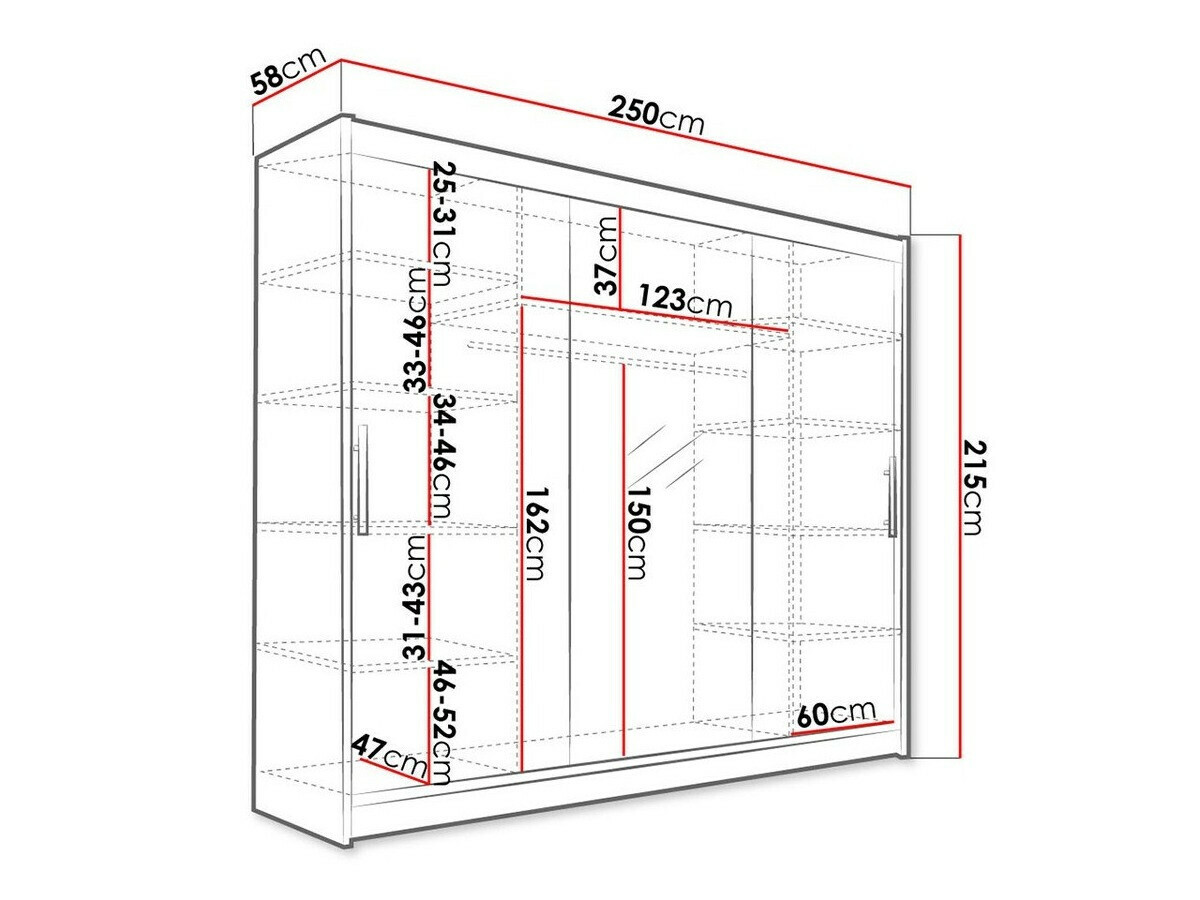 Riidekapp Closico 122 (Valge)