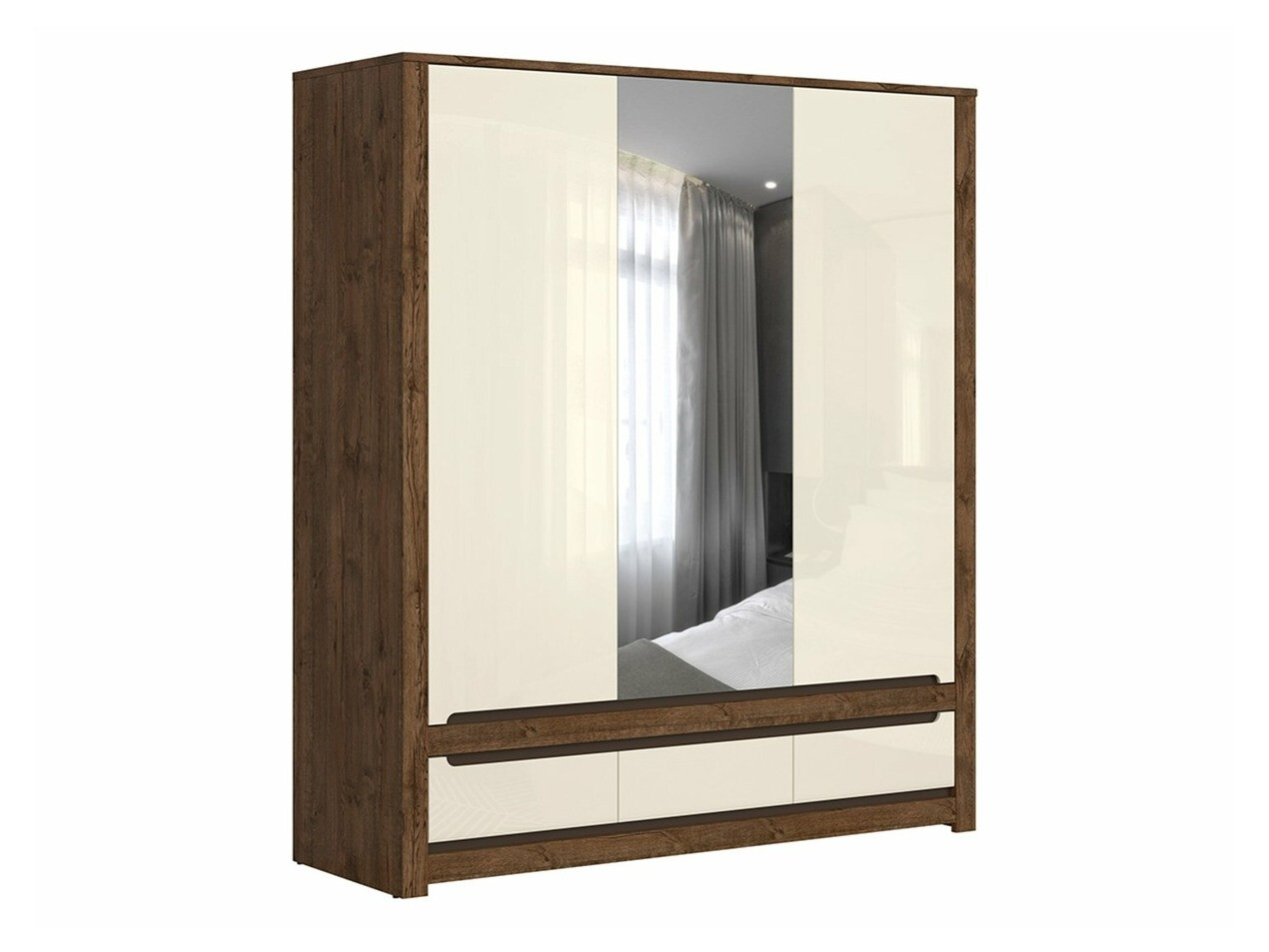 Riidekapp Ophevaru 114 (Läikiv kreem + April tamm)