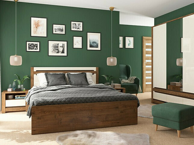 Voodi Ophevaru 116 (Läikiv kreem + April tamm)